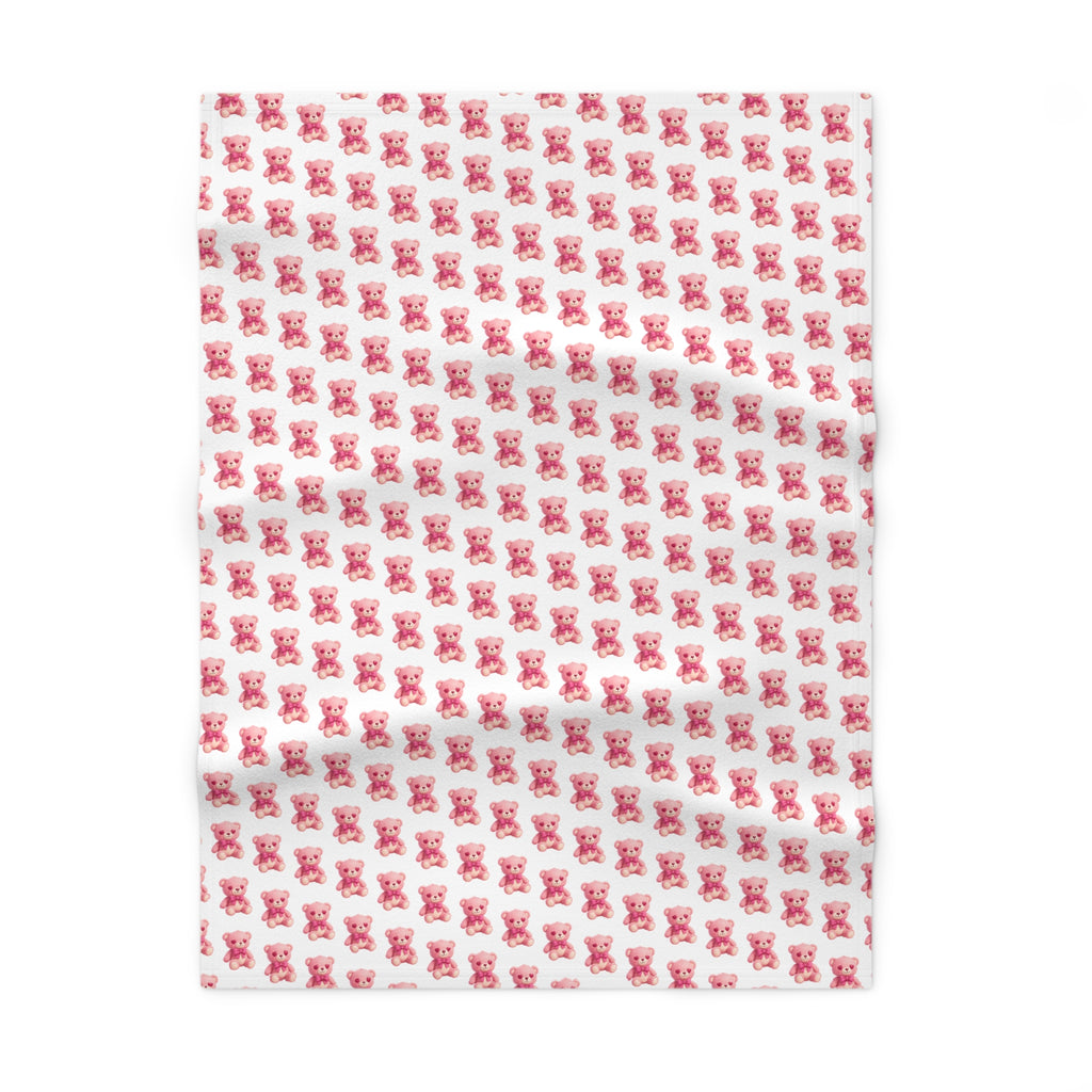 Bob the Pink Teddy Bear Fleece Baby Blanket