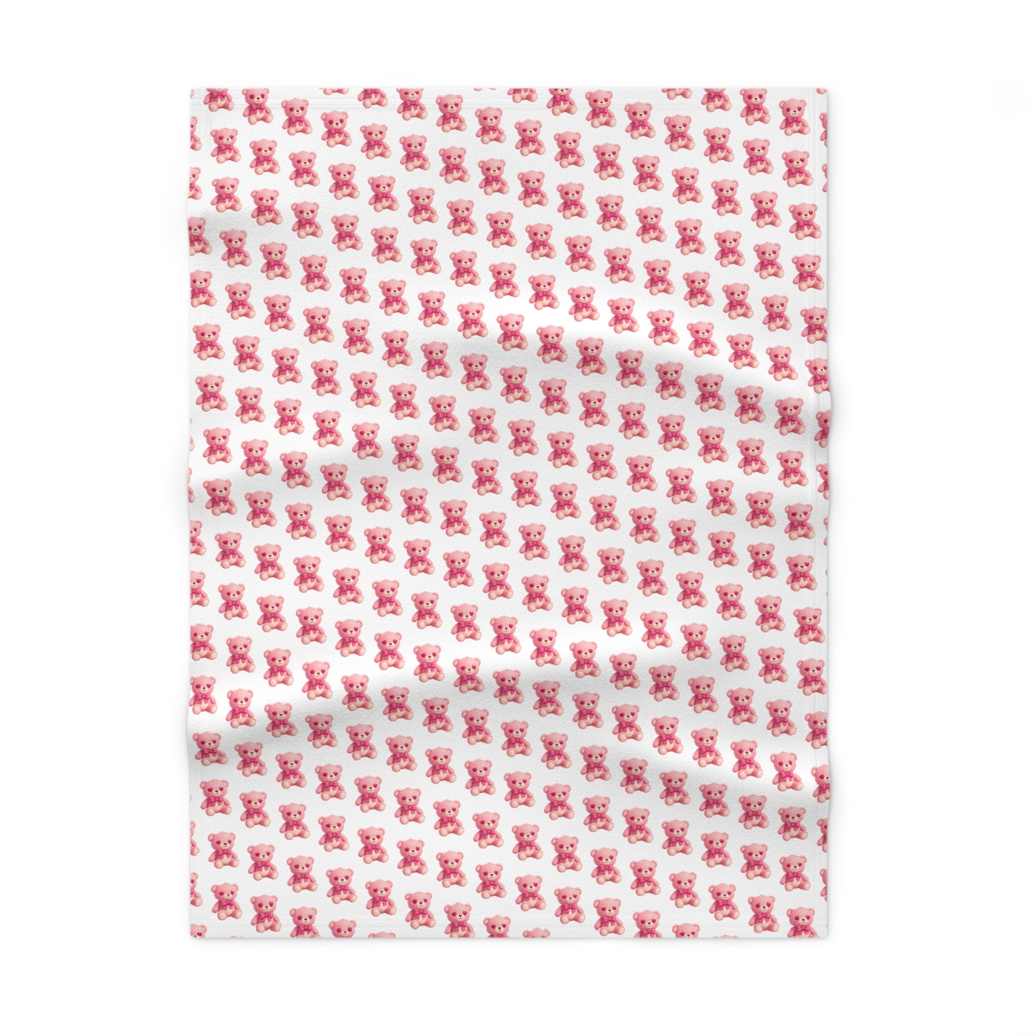 Bob the Pink Teddy Bear Fleece Baby Blanket