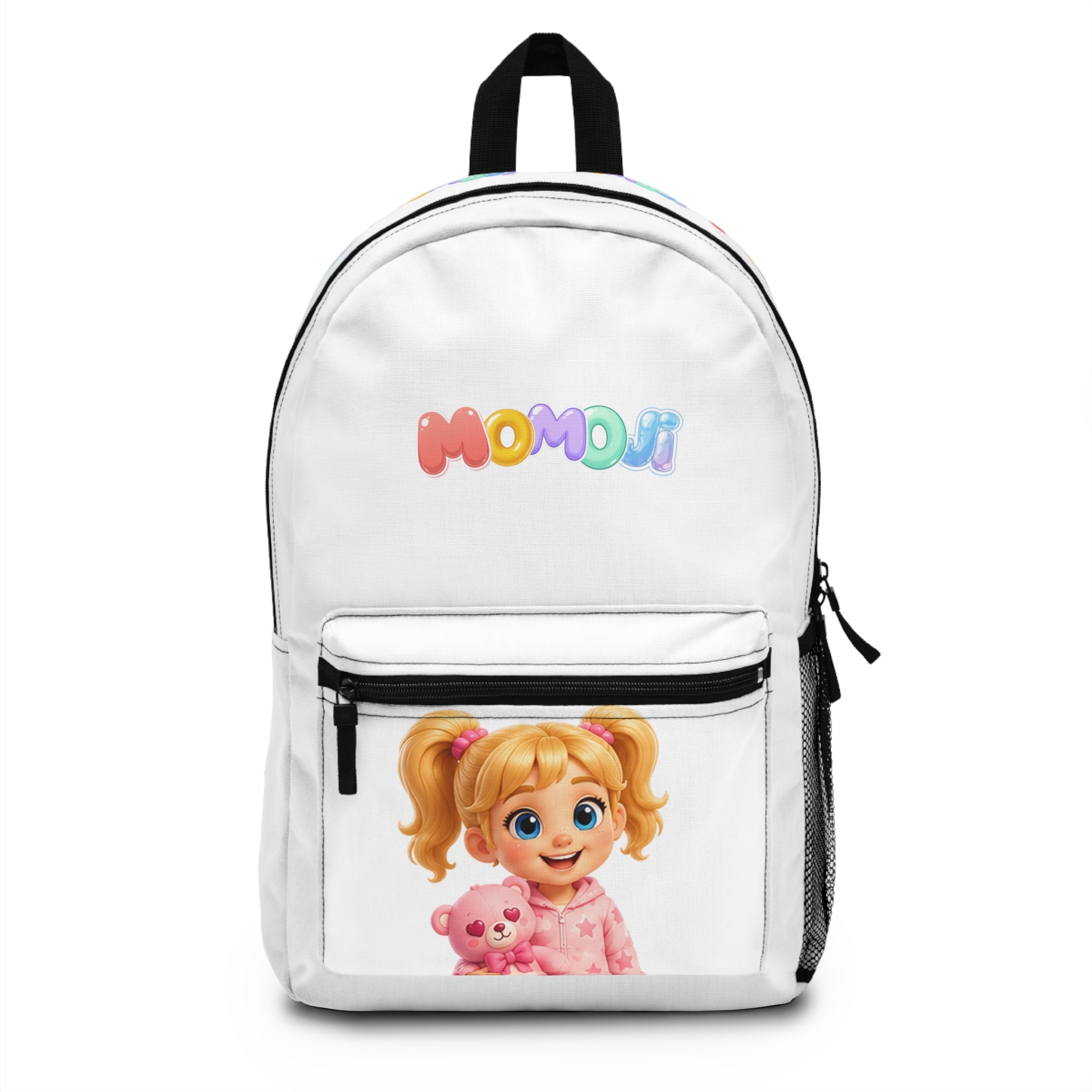 Colorful Bubble Letter Backpack – 'MOMOJI' Pastel Kids School Bag